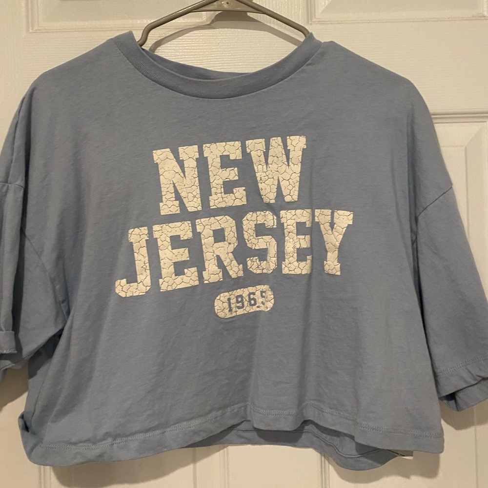 Cotton on blue cropped tshirt